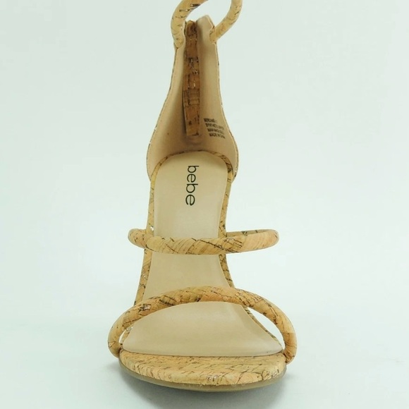 Bebe Berdine G Tan Gold Cork Women's Sandals - Picture 2 of 6